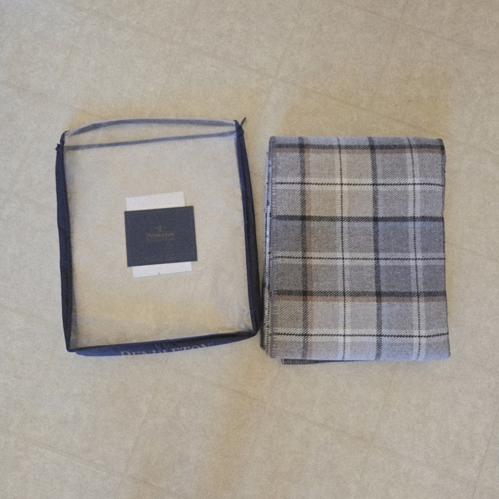 Pendleton Eco-Wise Pearl Plaid Washable 100% Wool Blanket, Twin 66" x 96" USA - Picture 10 of 16
